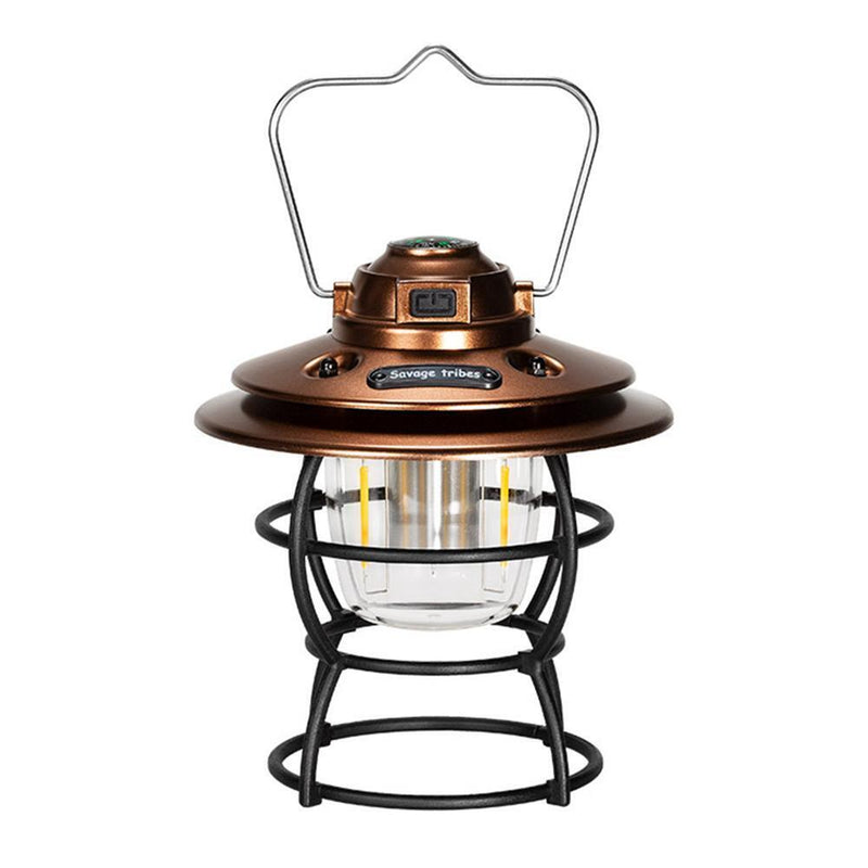 Camping Lantern 3 Gears Retro Tent Light for Travel Hiking Emergency (Black)