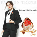 Christmas Bird Brooch Badge Pin Rhinestone Enamel Brooch Gifts M2P9
