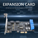 Front PCI-E to 19/20 Pin Adapter Desktop USB 3.0 PCI Express Expansion Card