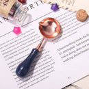 Sealing Stamp Wax Spoon Wood Handle Seal Bead Furnace Stove Pot (Dark Blue)