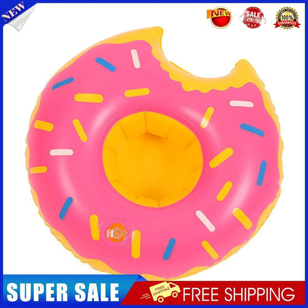 Inflatable Drink Cup Holder Donut Float Pool Party Water Coaster (Pink)