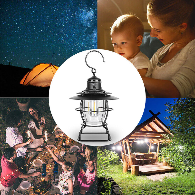 #A Portable Camping Light Stepless Dimming Retro Lantern for Outdoor Camping Hik