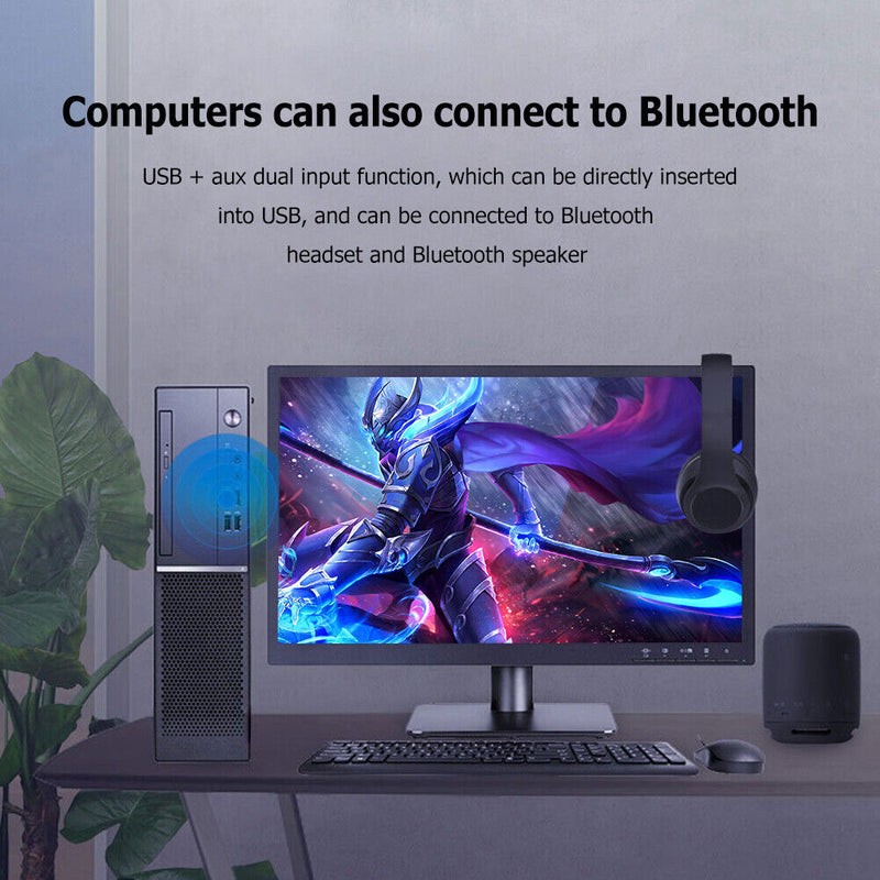 Audio Transmitter Dongle Wireless USB Adapter Driver-Free for Computer Laptop