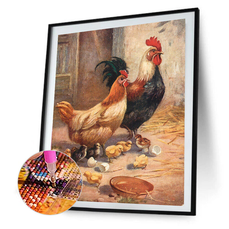 Diamond Painting 5D Full Round Drill Mosaic DIY Roaster Group Kit Bedroom Decor