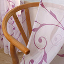 Transparent Voile Floral Print Curtains Bedroom Window Door Curtain (Purple