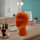 Female Styling EPS Flocking Head Mold Wig Glasses Holder Stand (Orange) Newly