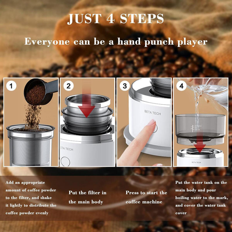 All-in-One Portable Coffee Maker Espresso Home Office Hand Brew Coffee Machine,`