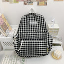 Fashion Plaid Backpack Student College Schoolbag Fresh Teenager Laptop Bookbags