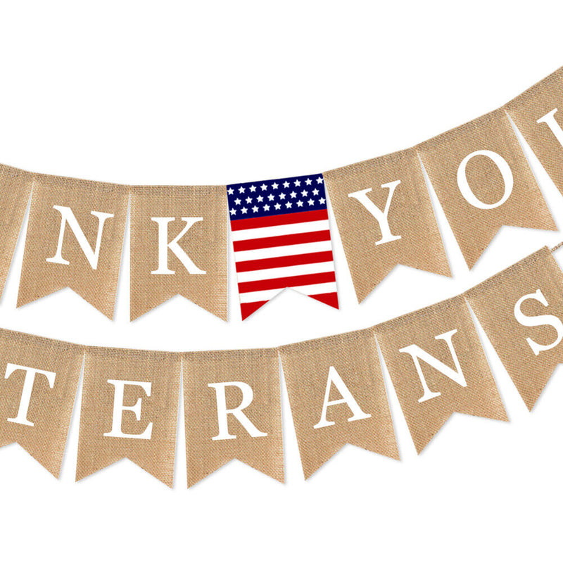 Veterans Day Pennant Weatherproof Banners Wall Garden Hanging for Outdoor Garden