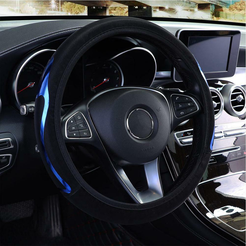 Universal 15" 38cm PU Leather Auto Car Steering Wheel Covers Anti-slip Black Red