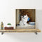 Hand Painted on Canvas DIY Cute White Cat Oil Paint By Numbers Drawing Kit Craft
