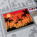 16pcs Silhouette Painting Template Stencils for Oil Paint Pattern Color Filling