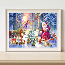 Santa Claus with Animal Oil Paint By Numbers Drawing DIY Home Decoration Gifts