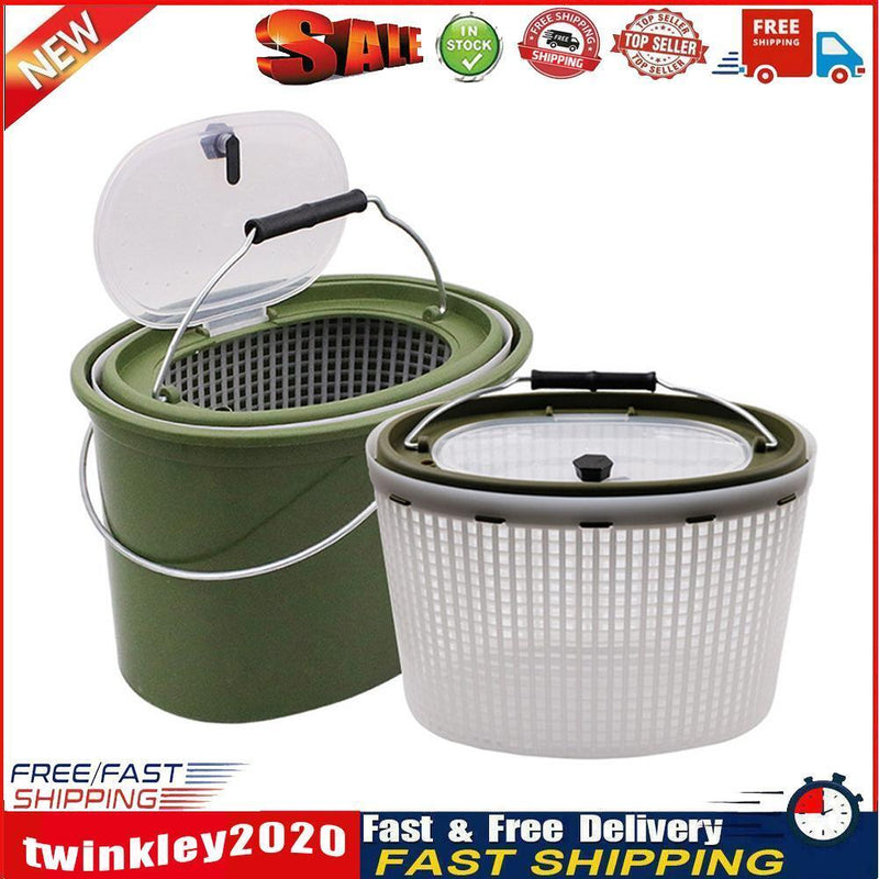 Portable Live Fish Bucket Outdoor Camping Fishing Tackle Storage Tool (S) Newly