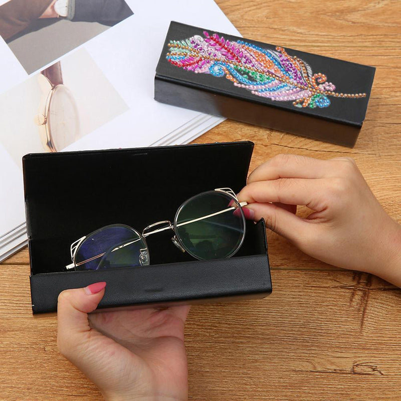 DIY Diamond Painting Leather Sunglasses Storage Box Portable Glasses Case Newly