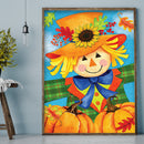 #A Full Drill Round Diamond Painting Farm Pumpkin Mosaic Kit Art Drawing Picture
