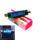 2 in 1 Blue Backlight Digital LCD Car Air Outlet Clip-on Clock Thermometer Newly