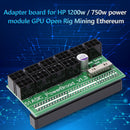 750W-1200W Power Supply Breakout Board 10 Ports PCIe 6 Pin for DPS-800GB A Newly