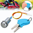 2 Wire Key Ignition Switch Lock Motorcycle Go Kart Electric Scooter Bike M0Y4