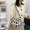 Casual Cow Printed Handbag Women Shoulder Crossbody Bag Plush Dumpling Tote