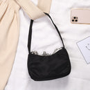 Fashion Women Pure Color Butterfly Chain Underarm Bag Hobos Handbag (Black)