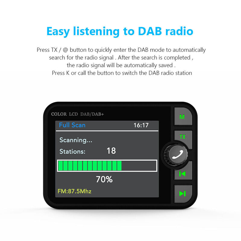 Stereo DAB Radio 2.4 Inch LCD Color Screen MP3 Player 3.5mm Music Player fo