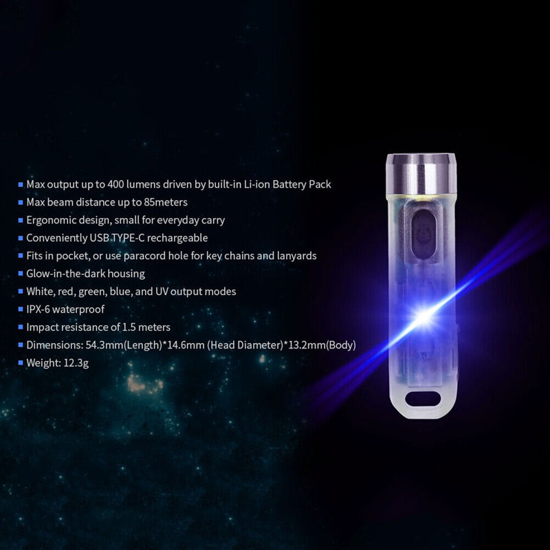 JETBeam Keyring Lamp Flashlight for Outdoor Daily Camping Hiking Riding Fis
