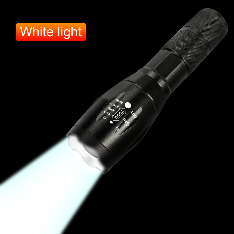 150LM XPE + UV Mini Zoomable Flashlight White + Purple Light 395nm Background