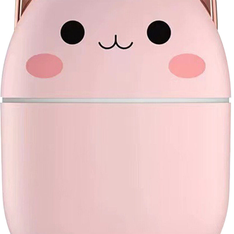 250ml Air Humidifier Cute Aroma Diffuser with Night Light Cool Mist (Pink)