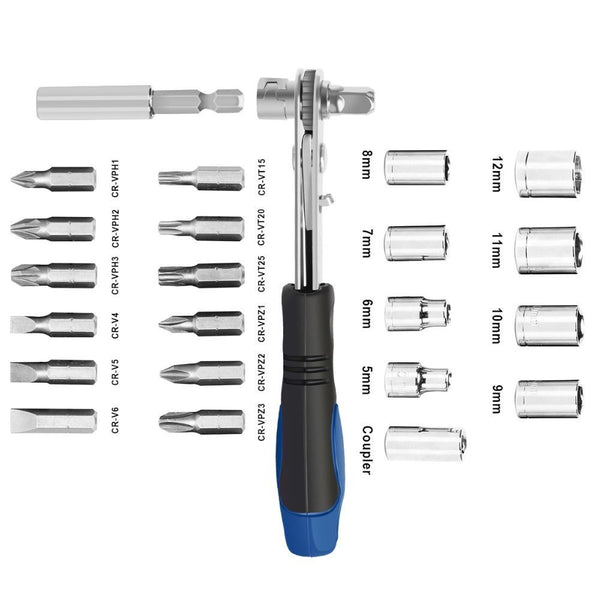 Wrench Ratchet Bits Socket Extension Rod Screwdriver Set Connecting Rod Set