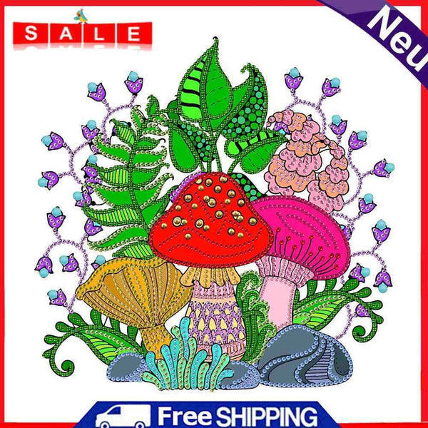 Part Drill Special Shaped DIY Colorful Mushroom Diamond Painting Picture Craft