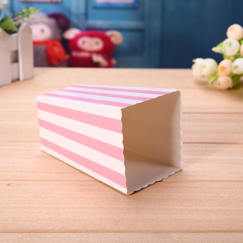 12pcs Favor Candy Treat Popcorn Boxes for Wedding Party Supply(Pink)