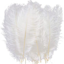 10pcs Fluffy Ostrich Feather Wedding Party Plumes Feather 30-35cm (White)