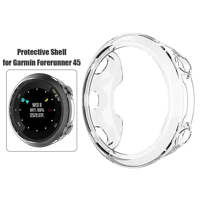 Soft Transparent TPU Case for Garmin Forerunner 45 Protector Cover (White)