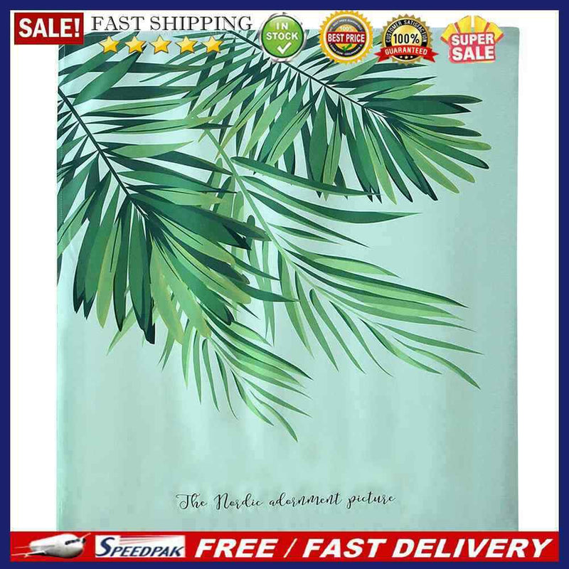 Plants Digital Print Sheer Doorway Short Kitchen Door Curtain Home Decor (B