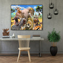 Painting By Numbers Kit DIY Happy Animals Canvas Oil Art Picture Home Decor