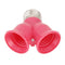 E27 to 2E27 Lamp Holder Converter Socket Splitter Adapter Bulb Base (Pink) Newly
