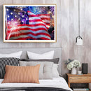 Mosaic Craft Picture Poster DIY Firework American Flag Diamond Painting Decor