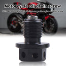Universal Magnetic Motorbike Oil Drain Screw M12 Motorcycle Plugs (Black) Newly