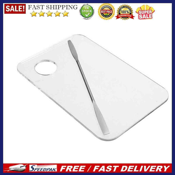 Acrylic Transparent Makeup Palette Polish Gel Oil Painting Mixer with Spatula