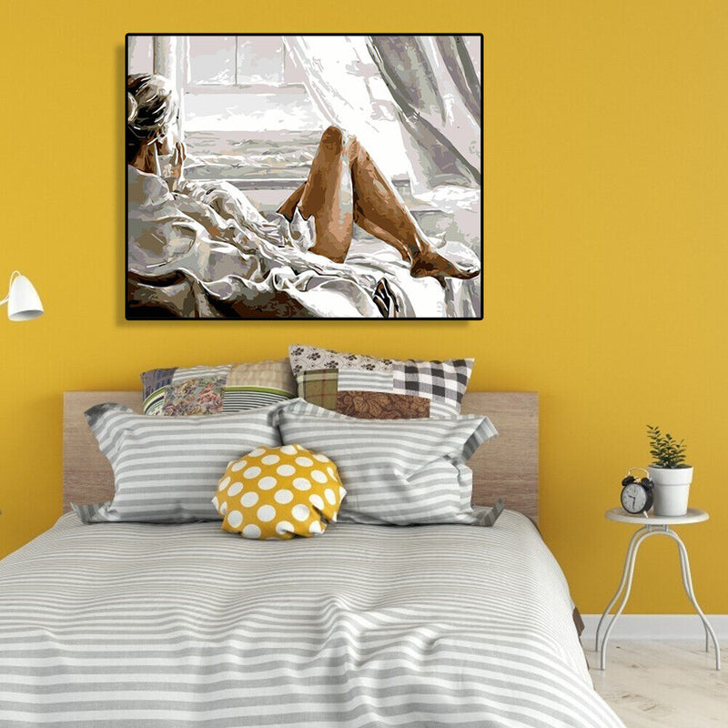 Painting By Numbers Kit DIY Sexy Beauty Hand Painted Canvas Oil Art Picture