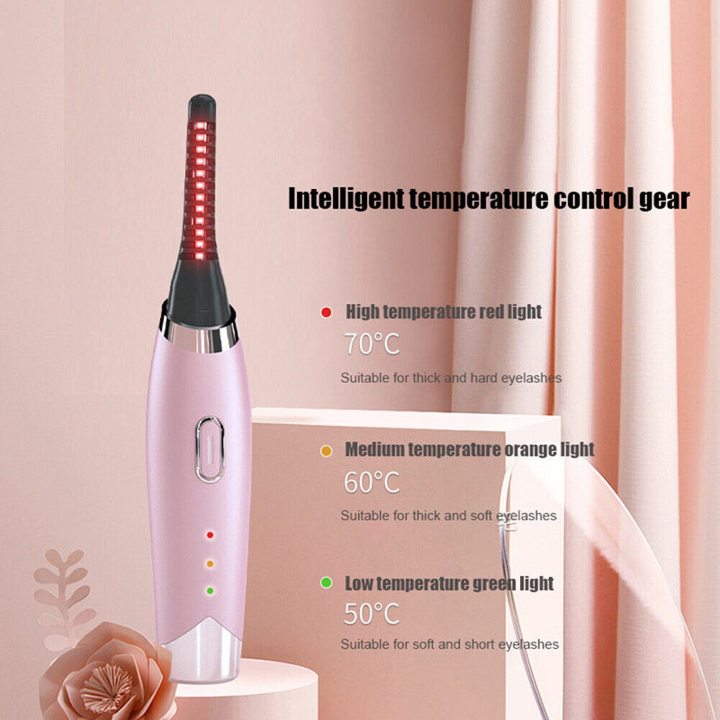 Electric Heated Eye Lashes Curler Cosmetics Applicator Long Lasting USB Cha
