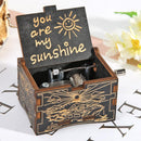 Carved Wooden Musical Box Hand Cranked Manual Kid Child Birthday Gift Home Decor