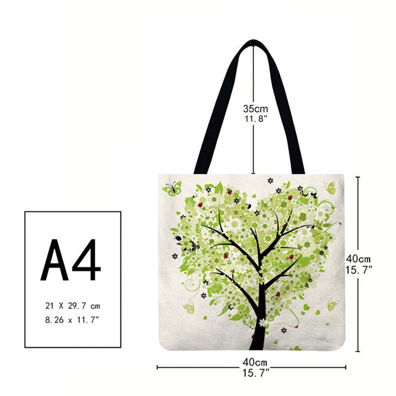 "Love Tree" Printed Shopping Bag, Casual, Large, 40x40cm