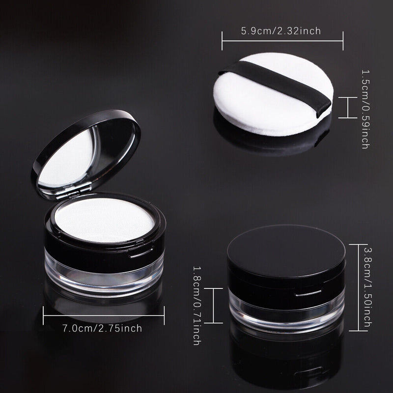 With Puff Takeout Touch Up Empty Case Loose Powder Box Makeup Tools Mirror