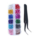 1set Nail Art Flowers Decor DIY Rose Glitter Nail Jewelry w/ Tweezer F6J1
