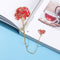 Style Metal Tassel Lotus Leaf Painted Pagination Mark Book Clip Brass Bookmark