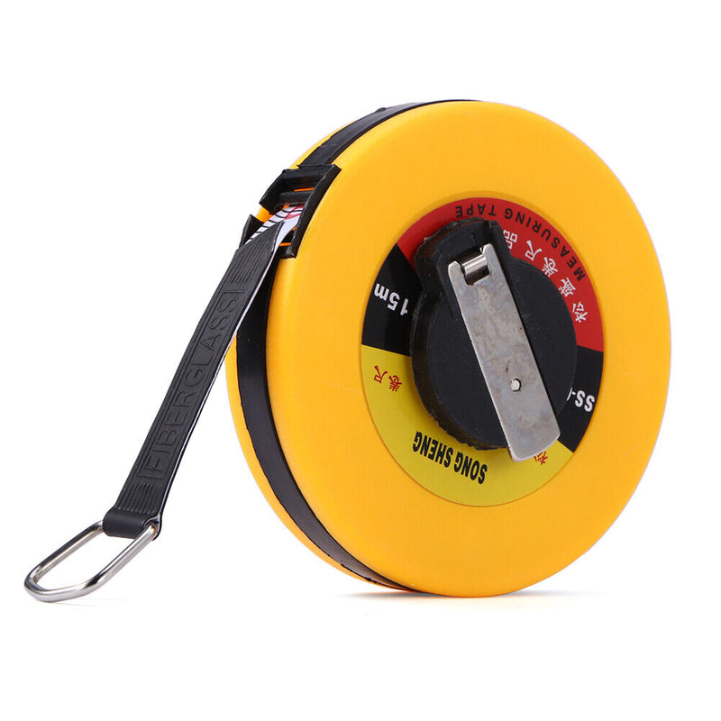 Fiberglass Tape Measure Building Surveying Distance Measuring Meter (15m) Newly