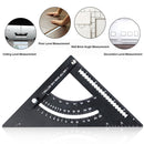 Aluminum Alloy Triangle Ruler Angle Protractor Woodworking Measurement Tools