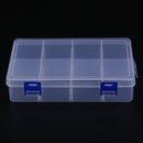 8x Adjustable Clear Storage Box Plastic Jewelry Display Container Office